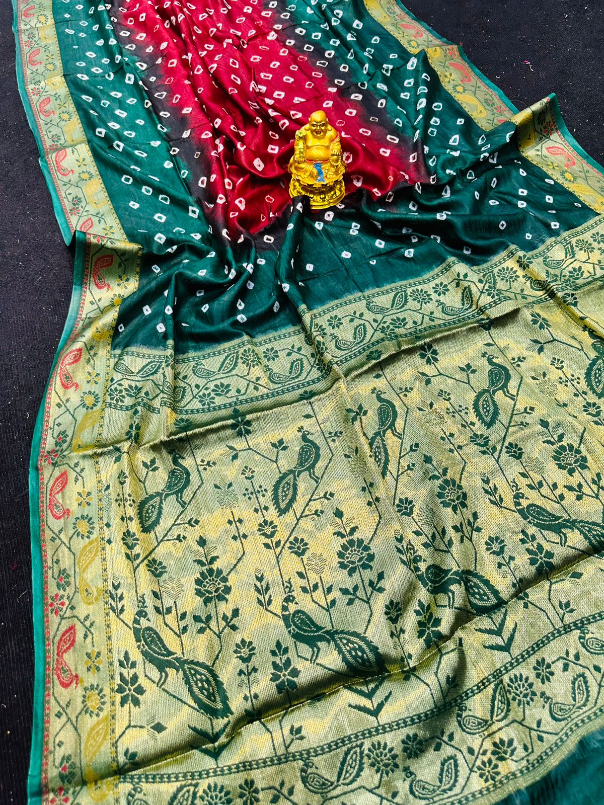 MS Manzar Art Silk Bandhani Printed Sarees Catalog